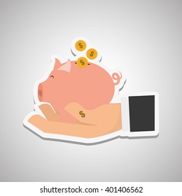 Money piggy design, vector illustration, vector illustration