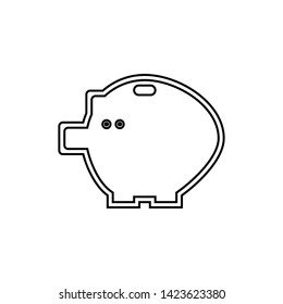 Money piggy icon. Bank sign.  Logo design element