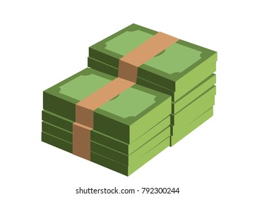 Money pile isolated vector illustration