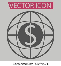 Money and planet  icon,sign,symbol in flat style for web design,mobiles apps,eps 10.

