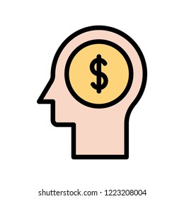 money plans flat icon editable outline in dollars and cash 
