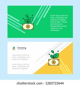 Money plant  abstract corporate business banner template, horizontal advertising business banner.