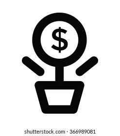 Money Plant Bold Line Vector Icon