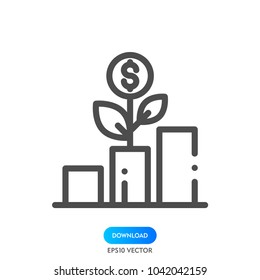 Money plant icon illustration isolated vector sign symbol