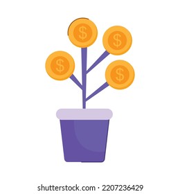 Money Plant Icon On White Background