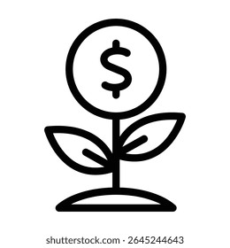 Money plant symbolizing financial growth suitable for finance and investment concepts, business presentations, advertising, and educational materials.