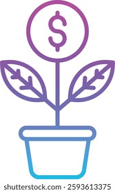 Money Plant vector icon. Can be used for printing, mobile and web applications.