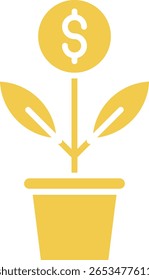 Icono de Vector de la planta del dinero. Se puede utilizar para aplicaciones de impresión, móviles y de Web.
