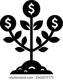 Money Plant vector icon. filled flat sign for mobile concept and web sign, symbol, vector, art