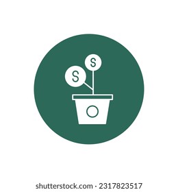 Money Plant  Vector Icon with trendy background colors that can easily edit or modify 

