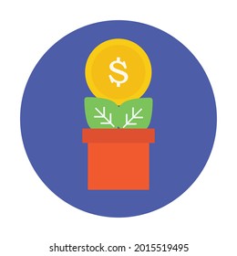 Icono de vector de la planta monetaria que puede modificarse o editarse fácilmente
