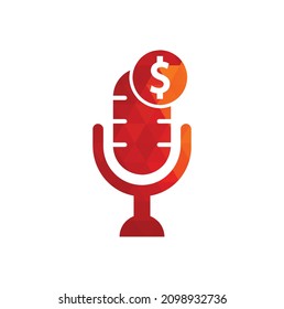 Money podcast logo. Money Podcast Icon Logo Design Element. Mic logo