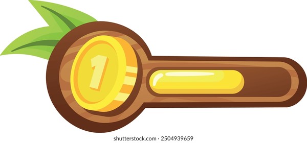 Money point bar for game ui. Cartoon style element