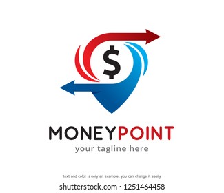 Money Point Logo Template Design Vector, Emblem, Concept Design, Creative Symbol, Icon