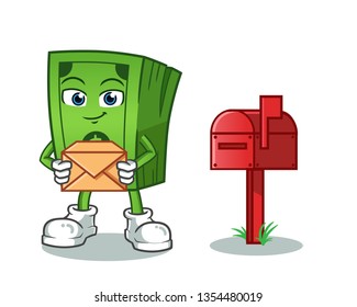 money postman mascot vector cartoon illustration