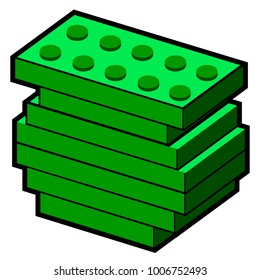 Money pot built on building blocks, Patrick day vector illustration