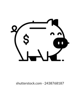 Money Pot Symbol Vektor Strich Illustration