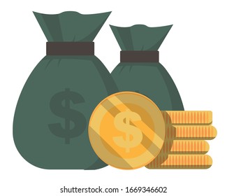 money pouch and dollar vector
