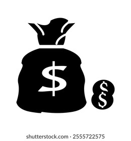 Money pouch icon.on white background