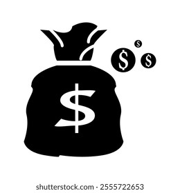 Money pouch icon.on white background