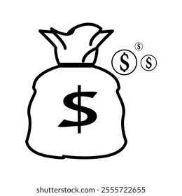 Money pouch icon.on white background