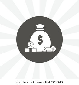 Money pouch isolated simple solid vector icon