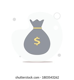 Money pouch isolated vector flat illustration on white