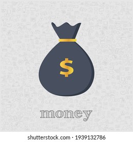 Money pouch isolated vector flat icon clipart. Money pouch isolated vector flat icon clipart. Money pouch isolated vector flat icon clipart. 