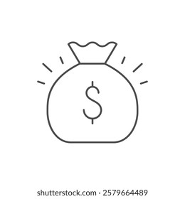 Money pouch line outline icon