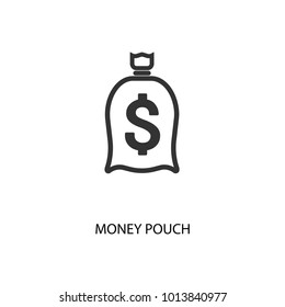 Money pouch vector icon illustration