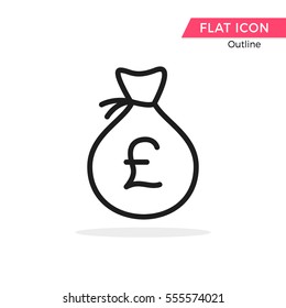 Money Pound Bag symbol Vector Object Picture Image Graphic Glyph Outline Icon