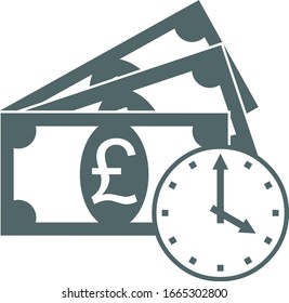 Money pound icon. Vector illustration