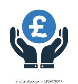 Money, Pound Sterling Support Icon. Simple Vector Graphics.