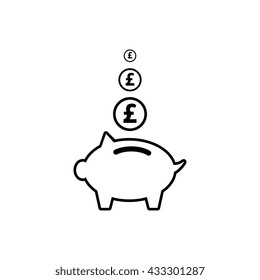 Money pound vector icon or flat sign. National UK currency symbol isolated
