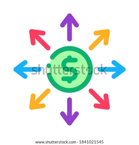 money prevalence everywhere icon vector. money prevalence everywhere sign. color symbol illustration