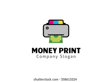 Money Print Logo Symbol Design Illustration