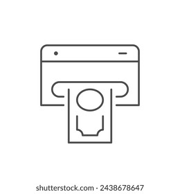 Money printing line outline icon