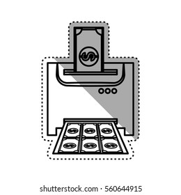 money printing machine icon vector illustration graphic design