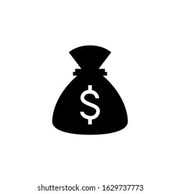 Money prize icon in black flat shape icon style design isolated on white background