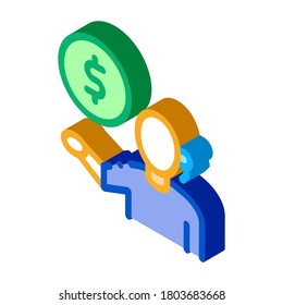 money problems icon vector. isometric money problems sign. color isolated symbol illustration