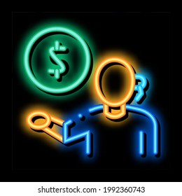 problemas de dinero vector de signos de luz neón. Señal de problemas de dinero de iconos brillantes. ilustración de símbolo transparente