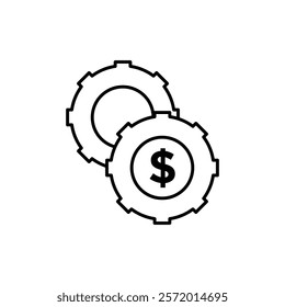 Money processes icon in liner stroke style