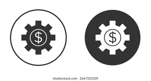Money processes icon in trendy flat design versions in black and white.