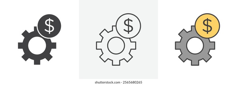 Money processes icons in black and colored versions