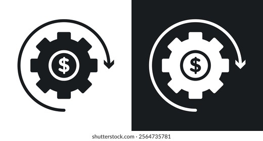 Money processes icons in flat syle
