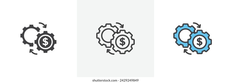 Money Processes Isolated Line Icon Style Design. Simple Vector illustration