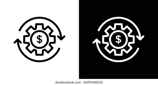 Money Processes Line Icon auf weißem Hintergrund für Web.