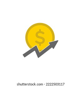 money profit icon, money profit vector flat design sign symbol