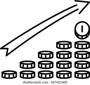 money progress outline icon