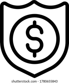 money protect flat icon isolated on white background